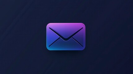 Poster - Vibrant Envelope Icon on Dark Background with Purple Gradients