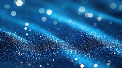 Poster - Abstract blue sparkle glitter background with shimmering light effects and vibrant highlight, 8k image