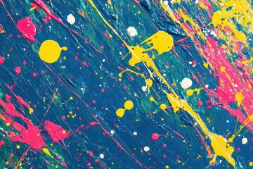 Poster - Vibrant abstract paint texture featuring dynamic streaks and splatters