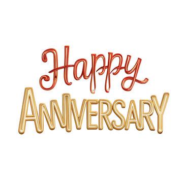 Happy anniversary typography png
