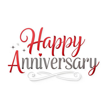 Happy anniversary typography png