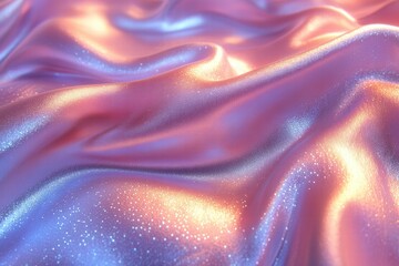 Poster - Holographic texture with pearlescent iridescence reflecting soft light patterns