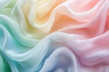 Poster - Smooth pastel silk fabric with gentle shine and flowing texture in soft colors