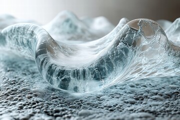 Poster - Water flowing through a transparent infinity shape in a tranquil setting