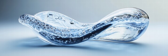 Poster - Flowing water captured within transparent infinity shape showcasing elegance and clarity
