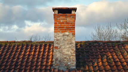 Sticker - Tiled Roof with Chimney