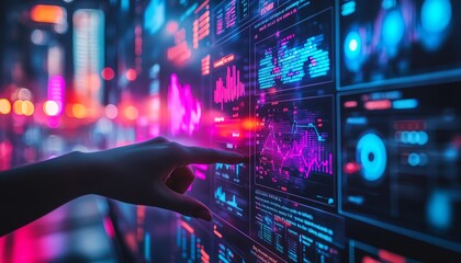 Aufkleber - Business person analyzing a digital dashboard with customer engagement metrics