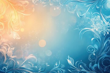 Aufkleber - Winter doodle of intricate frost patterns on a window glass displaying delicate designs during a chilly snowy morning. Generative AI