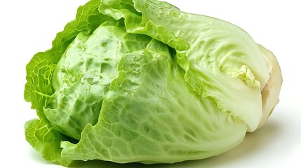 Poster - Fresh green butter lettuce head isolated on white background.