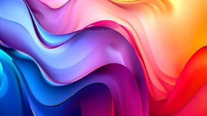 Poster - Vibrant Modern Gradient Pattern with Fluid Waves and Dynamic Color Transitions