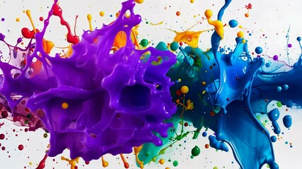 Poster - Vibrant Abstract Splash of Colorful Paint in Dynamic Movement and Energy
