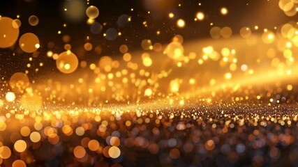 Poster - Sparkling Golden Glitter Background with Bokeh Effect for Creative Projects