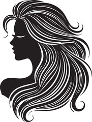 Wall Mural - Beauty woman Face and hair style logo vector, woman Face vector illustration, Beauty woman Face and hair style silhouette vector icon black and white