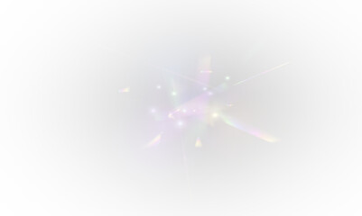 Wall Mural - png crystal rainbow light. rainbow light and white dust. png the crystal shimmers with a rainbow eff