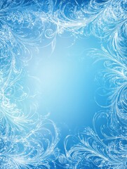 Aufkleber - Dazzling frost patterns gracefully decorate a frosty glass surface in wintertimes serene beauty. Generative AI