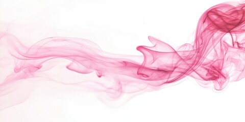 Wall Mural - Abstract pink smoke swirling on a white background, creating an enchanting visual effect. The pink smoke from the incense sticks adds a delicate touch to any creative project.