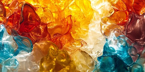 Poster - Unique abstract glass texture background showcasing a captivating interplay of colors and shapes. This unusual abstract glass texture background invites creativity and inspiration for various