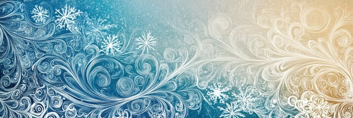 Aufkleber - Frost patterns create stunning winter doodles on glass under soft morning light. Generative AI