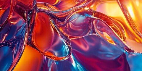 Poster - Unique abstract glass texture background showcasing a captivating interplay of colors and shapes. This unusual abstract glass texture background invites creativity and inspiration for various