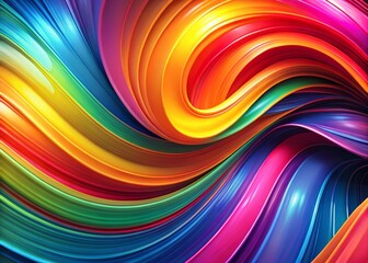 Poster - Vibrant Abstract Swirls: Colorful Curved Lines Background Stock Photo