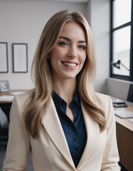 Wall Mural - portrait of a businesswoman in office