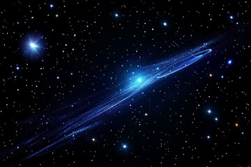 Wall Mural - Glowing blue nebula in deep space with bright stars. (1)
