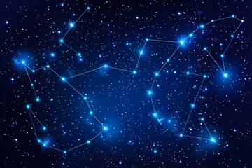 Wall Mural - Sparkling constellation in dark blue night sky.