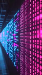 Poster - Illuminated Data Flow Diagonal Perspective of Color Gradients Depicting Modern Technology,