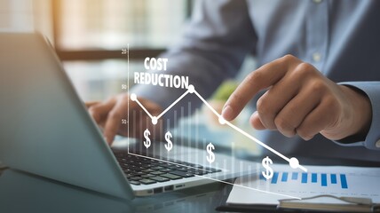 Poster - Businessman Strategizing Cost Reduction: Effective Cost Management and Recession Planning