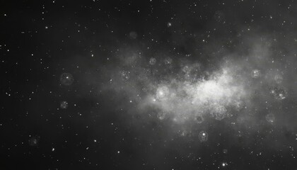 chaotic cosmic scene with black and white starry night and nebula