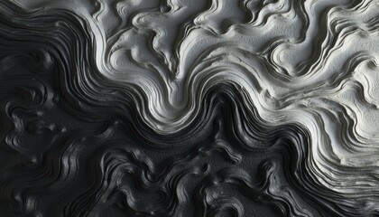 Wall Mural - Abstract Swirling Gray and Silver Pattern with 3D Effect and Detailed Texture