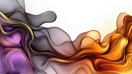 Poster - Flowing abstract colorful waves digital art vibrant design modern aesthetic artistic perspective visual concept