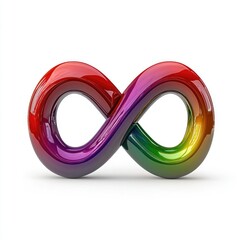 Poster - Vibrant infinite loop sculpture modern art gallery digital art contemporary environment artistic perspective