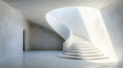 Wall Mural - Elegant Winding Staircase with Natural Light