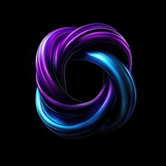 Aufkleber - Dynamic swirling abstract design digital art vibrant colors black background artistic expression modern aesthetics