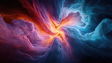 Poster - Cosmic explosion of colorful nebula art space digital artwork vibrant environment abstract viewpoint universe concept