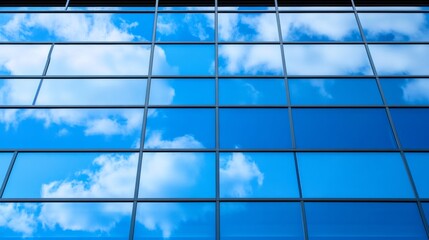 Poster - Symmetrical Reflections in Glass Building Facade