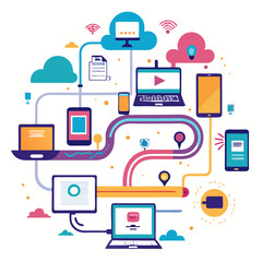 Poster - Flowing connections between multiple devices and screens in a digital landscape