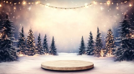 Poster - A minimalist Christmas-themed podium for displaying products or running promotional sales. Currently in stock.
