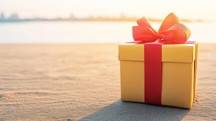 red gift box on table