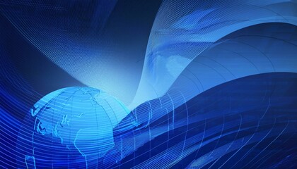 Poster - Creative blue news background. Generated image