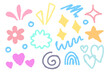 © Taras - Doodle art. Sketch kid line. Set of simple scribble design. Various paint geometric sign. Abstract stroke element. Grunge cute sketchy decoration
