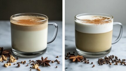 Artistic Presentation of Hot Drinks in Natural Lighting