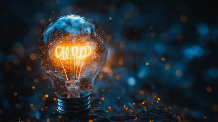 Poster - A light bulb with the letters C, U, D, and a dot on it