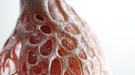 Poster - Intricate Textures of Human Lung Tissue Showing Alveoli and Air Sacs Under Microscopic View