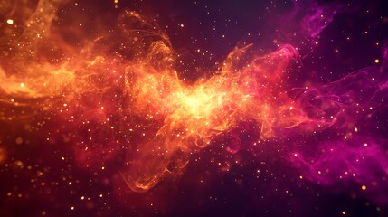 Poster - Dramatic Explosive Sequence with Golden Sparks and Deep Red Purple Smoke Plumes Forming Intricate Swirling Patterns