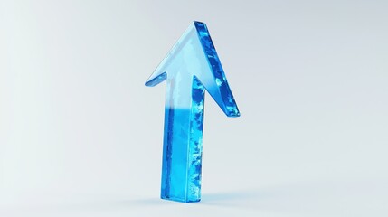 Poster - Transparent Blue Arrow Signifying Growth, Direction, and Progress in Modern Digital Design