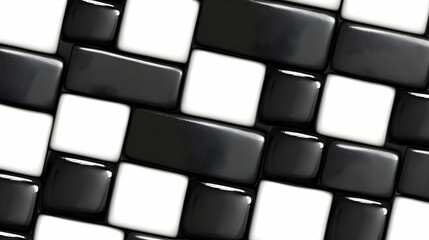 Wall Mural - 3D Abstract Black White Blocks Background