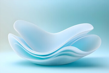 Wall Mural - abstract 3d blue wave background illustration