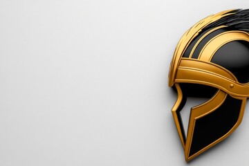 Poster - A clean geometric icon of a Viking helmet, set against a plain background symbolizing Nordic history